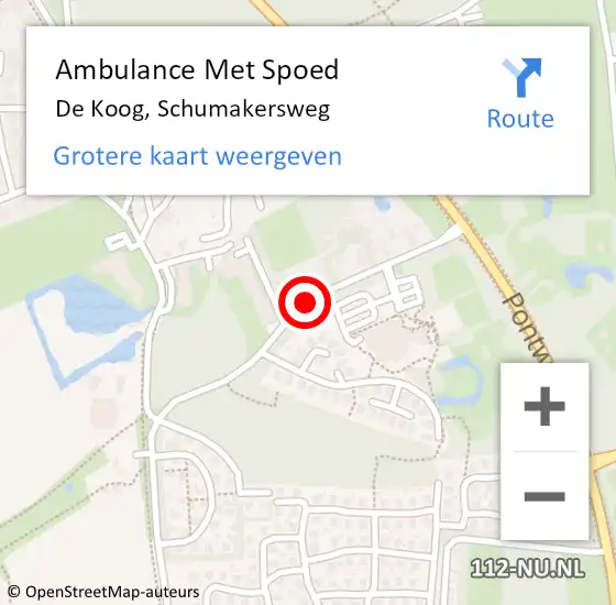 Locatie op kaart van de 112 melding: Ambulance Met Spoed Naar De Koog, Schumakersweg op 14 juni 2019 20:55