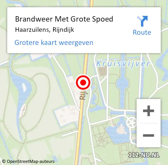 Locatie op kaart van de 112 melding: Brandweer Met Grote Spoed Naar Haarzuilens, Rijndijk op 15 juni 2019 01:16