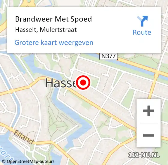 Locatie op kaart van de 112 melding: Brandweer Met Spoed Naar Hasselt, Mulertstraat op 15 juni 2019 02:04