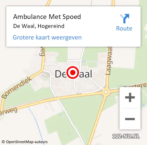 Locatie op kaart van de 112 melding: Ambulance Met Spoed Naar De Waal, Hogereind op 15 juni 2019 07:08
