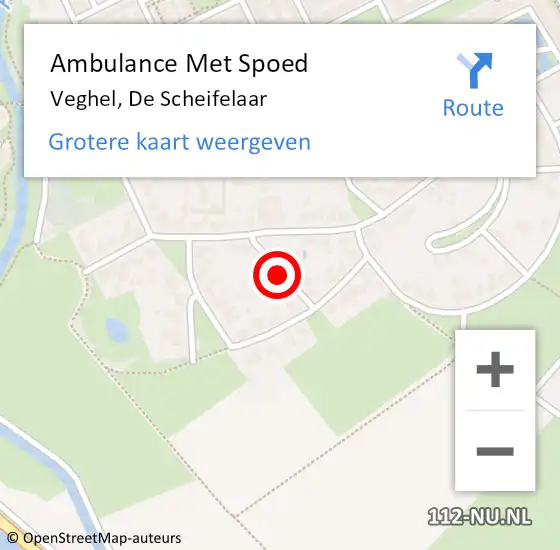 Locatie op kaart van de 112 melding: Ambulance Met Spoed Naar Veghel, De Scheifelaar op 15 juni 2019 10:24