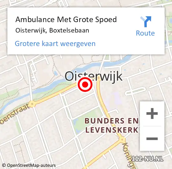 Locatie op kaart van de 112 melding: Ambulance Met Grote Spoed Naar Oisterwijk, Boxtelsebaan op 15 juni 2019 10:56