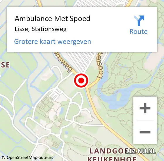 Locatie op kaart van de 112 melding: Ambulance Met Spoed Naar Lisse, Stationsweg op 15 juni 2019 12:01