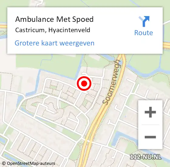 Locatie op kaart van de 112 melding: Ambulance Met Spoed Naar Castricum, Hyacintenveld op 15 juni 2019 12:13