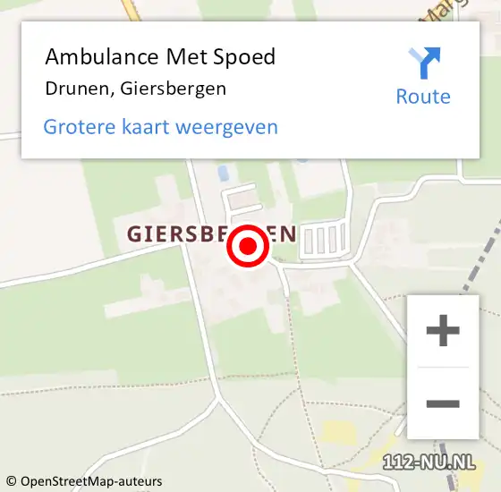 Locatie op kaart van de 112 melding: Ambulance Met Spoed Naar Drunen, Giersbergen op 15 juni 2019 13:13