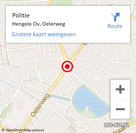 Locatie op kaart van de 112 melding: Politie Hengelo Ov, Oelerweg op 15 juni 2019 14:05