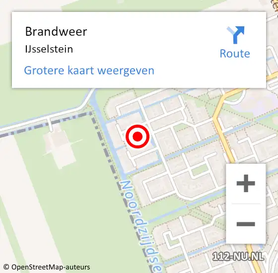 Locatie op kaart van de 112 melding: Brandweer IJsselstein op 15 juni 2019 14:09