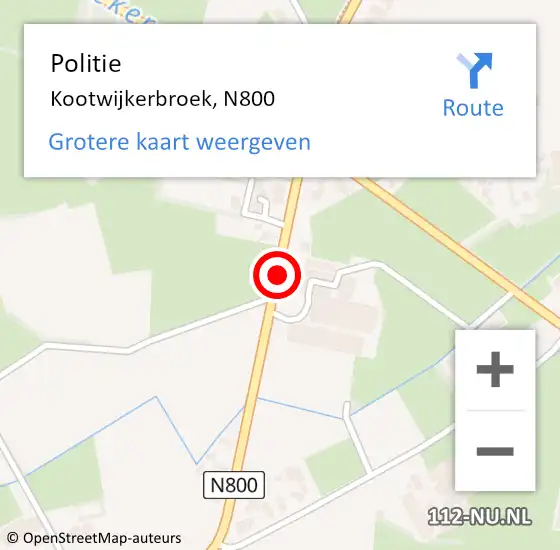 Locatie op kaart van de 112 melding: Politie Kootwijkerbroek, N800 op 15 juni 2019 14:33