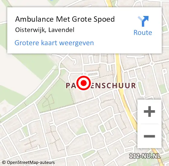 Locatie op kaart van de 112 melding: Ambulance Met Grote Spoed Naar Oisterwijk, Lavendel op 15 juni 2019 14:58