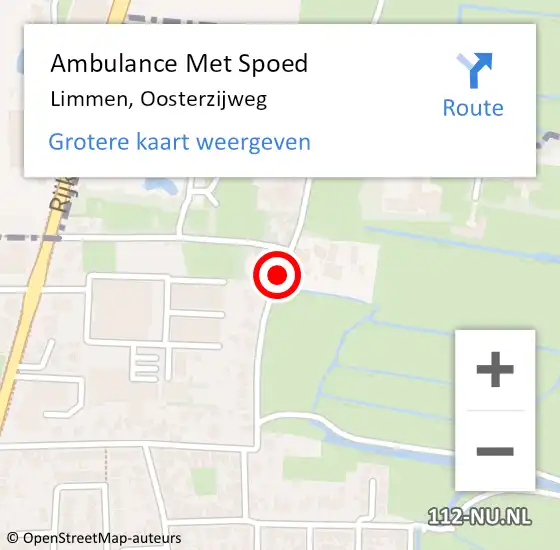 Locatie op kaart van de 112 melding: Ambulance Met Spoed Naar Limmen, Oosterzijweg op 15 juni 2019 15:21