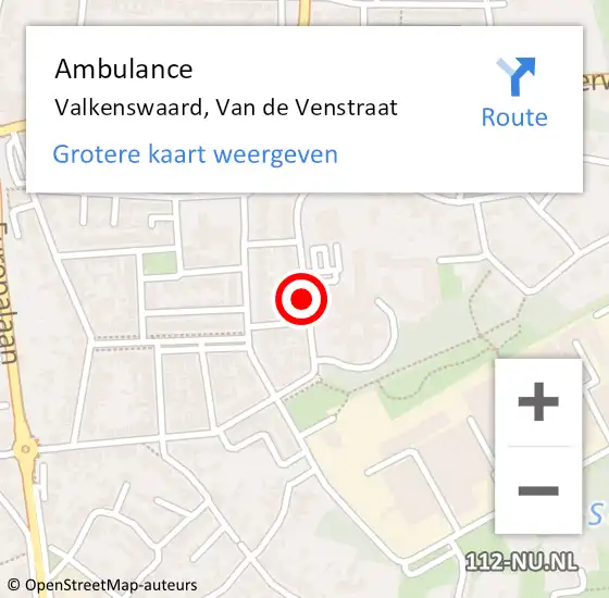 Locatie op kaart van de 112 melding: Ambulance Valkenswaard, Van de Venstraat op 15 juni 2019 15:48