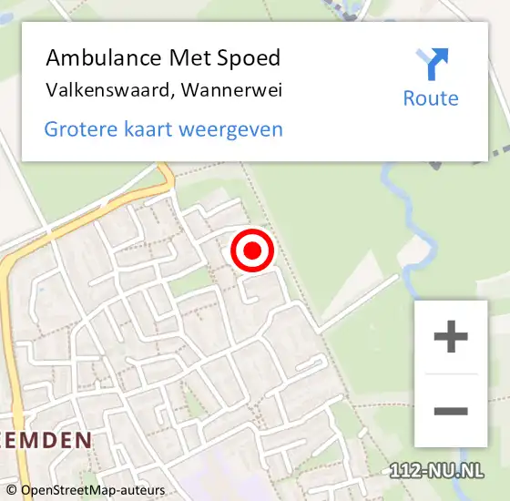 Locatie op kaart van de 112 melding: Ambulance Met Spoed Naar Valkenswaard, Wannerwei op 15 juni 2019 16:12