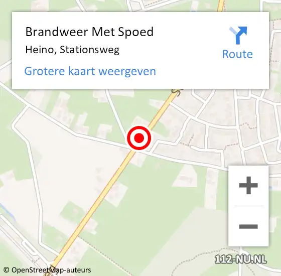 Locatie op kaart van de 112 melding: Brandweer Met Spoed Naar Heino, Stationsweg op 15 juni 2019 20:21