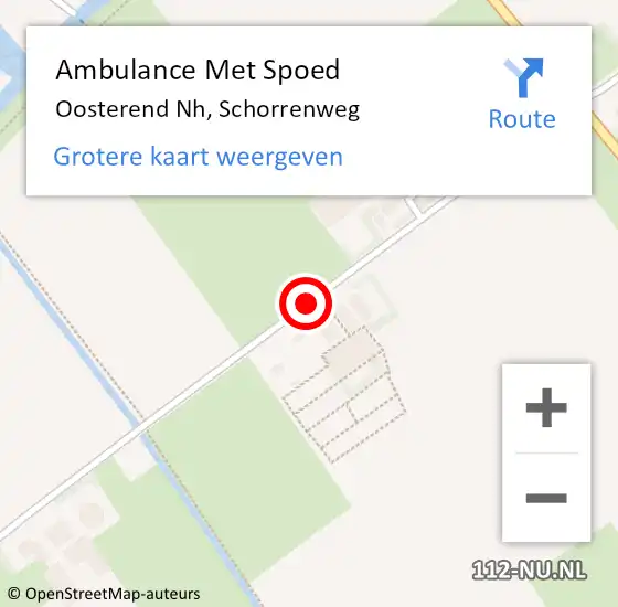Locatie op kaart van de 112 melding: Ambulance Met Spoed Naar Oosterend Nh, Schorrenweg op 16 juni 2019 02:10
