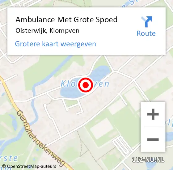 Locatie op kaart van de 112 melding: Ambulance Met Grote Spoed Naar Oisterwijk, Klompven op 16 juni 2019 03:31
