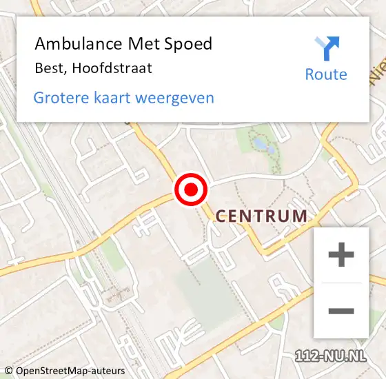 Locatie op kaart van de 112 melding: Ambulance Met Spoed Naar Best, Hoofdstraat op 16 juni 2019 03:50