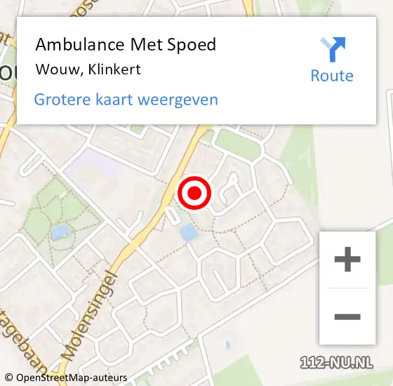 Locatie op kaart van de 112 melding: Ambulance Met Spoed Naar Wouw, Klinkert op 16 juni 2019 12:08