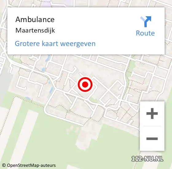 Locatie op kaart van de 112 melding: Ambulance Maartensdijk op 16 juni 2019 20:04