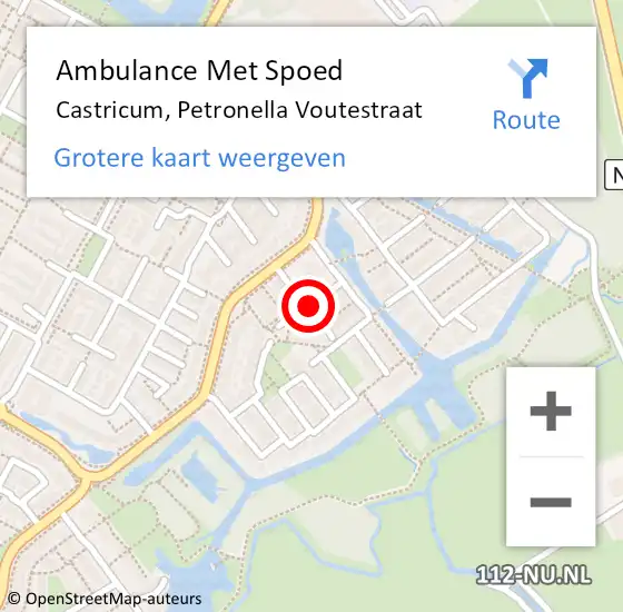 Locatie op kaart van de 112 melding: Ambulance Met Spoed Naar Castricum, Petronella Voutestraat op 16 juni 2019 20:47