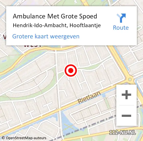 Locatie op kaart van de 112 melding: Ambulance Met Grote Spoed Naar Hendrik-Ido-Ambacht, Hooftlaantje op 16 juni 2019 21:51