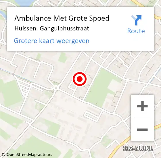 Locatie op kaart van de 112 melding: Ambulance Met Grote Spoed Naar Huissen, Gangulphusstraat op 17 juni 2019 04:10