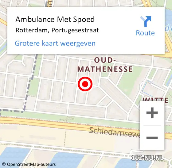 Locatie op kaart van de 112 melding: Ambulance Met Spoed Naar Rotterdam, Engelsestraat op 17 juni 2019 07:29