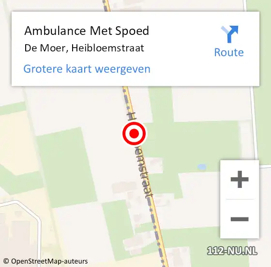 Locatie op kaart van de 112 melding: Ambulance Met Spoed Naar De Moer, Heibloemstraat op 17 juni 2019 07:41