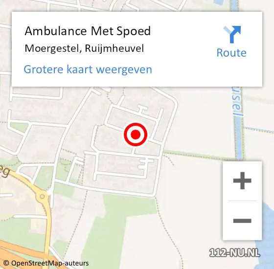 Locatie op kaart van de 112 melding: Ambulance Met Spoed Naar Moergestel, Ruijmheuvel op 17 juni 2019 08:53