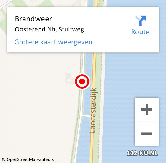Locatie op kaart van de 112 melding: Brandweer Oosterend Nh, Stuifweg op 17 juni 2019 11:51