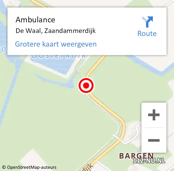 Locatie op kaart van de 112 melding: Ambulance De Waal, Zaandammerdijk op 17 juni 2019 12:28