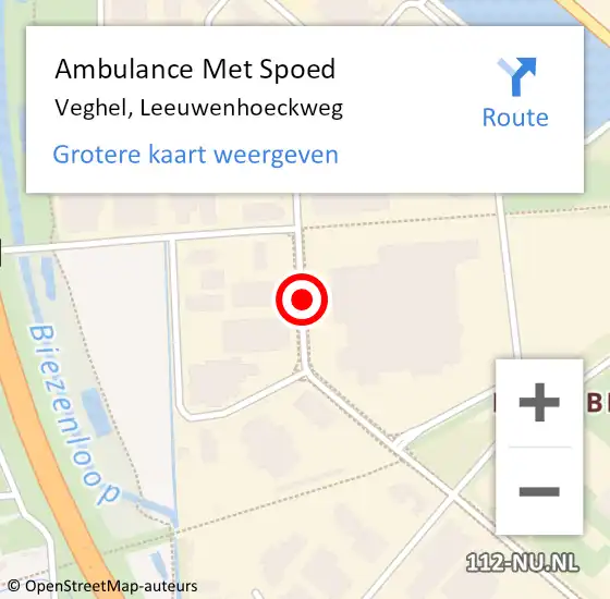 Locatie op kaart van de 112 melding: Ambulance Met Spoed Naar Veghel, Leeuwenhoeckweg op 17 juni 2019 14:19