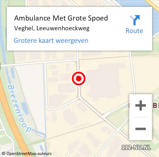 Locatie op kaart van de 112 melding: Ambulance Met Grote Spoed Naar Veghel, Leeuwenhoeckweg op 17 juni 2019 14:21