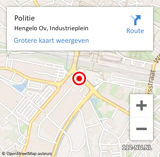 Locatie op kaart van de 112 melding: Politie Hengelo Ov, Industrieplein op 17 juni 2019 14:47