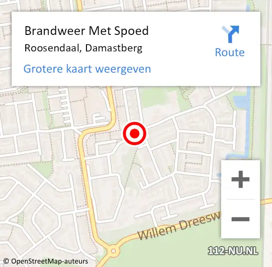 Locatie op kaart van de 112 melding: Brandweer Met Spoed Naar Roosendaal, Damastberg op 17 juni 2019 15:32