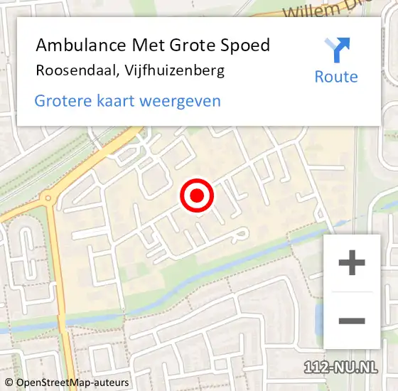 Locatie op kaart van de 112 melding: Ambulance Met Grote Spoed Naar Roosendaal, Vijfhuizenberg op 17 juni 2019 16:05