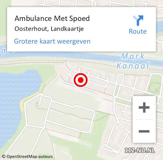 Locatie op kaart van de 112 melding: Ambulance Met Spoed Naar Oosterhout, Landkaartje op 17 juni 2019 18:05
