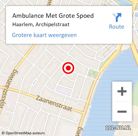 Locatie op kaart van de 112 melding: Ambulance Met Grote Spoed Naar Haarlem, Archipelstraat op 17 juni 2019 18:08