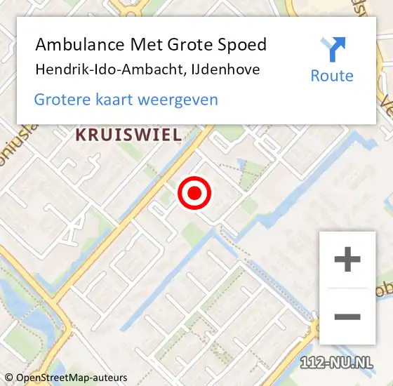 Locatie op kaart van de 112 melding: Ambulance Met Grote Spoed Naar Hendrik-Ido-Ambacht, IJdenhove op 17 juni 2019 18:15