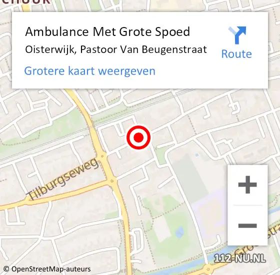 Locatie op kaart van de 112 melding: Ambulance Met Grote Spoed Naar Oisterwijk, Pastoor van Beugenstraat op 17 juni 2019 18:48