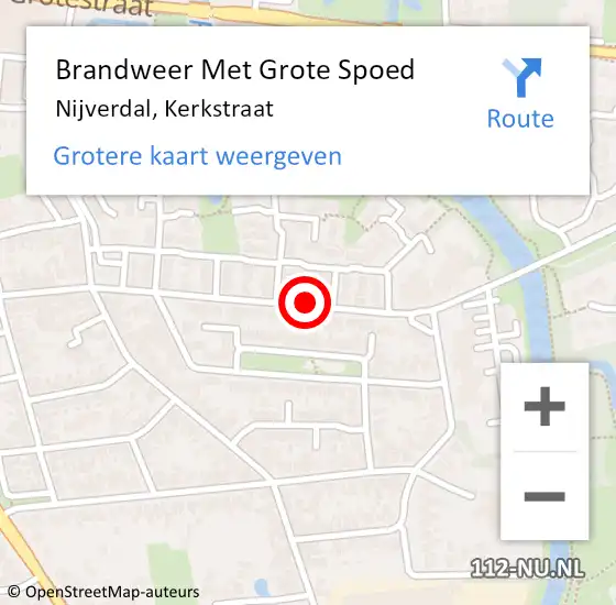 Locatie op kaart van de 112 melding: Brandweer Met Grote Spoed Naar Nijverdal, Kerkstraat op 17 juni 2019 19:17