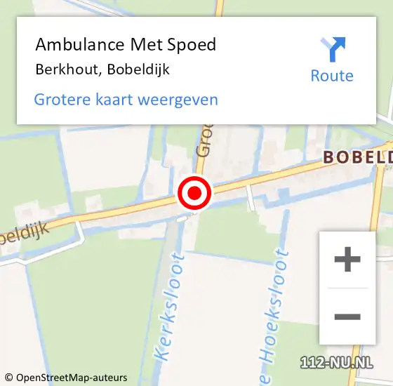 Locatie op kaart van de 112 melding: Ambulance Met Spoed Naar Berkhout, Bobeldijk op 17 juni 2019 19:35