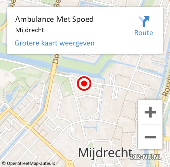 Locatie op kaart van de 112 melding: Ambulance Met Spoed Naar Mijdrecht op 17 juni 2019 19:39