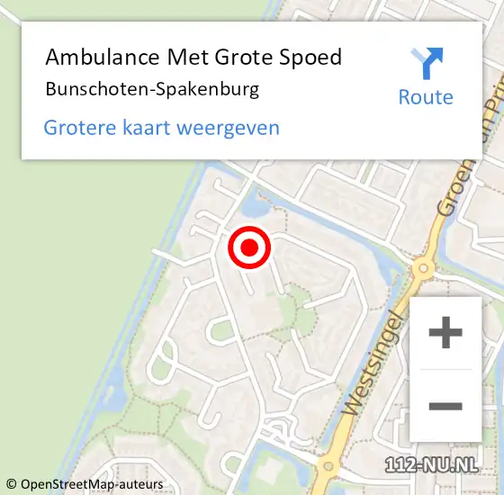Locatie op kaart van de 112 melding: Ambulance Met Grote Spoed Naar Bunschoten-Spakenburg op 17 juni 2019 19:43