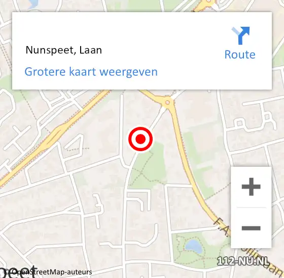 Locatie op kaart van de 112 melding:  Nunspeet, Laan op 17 juni 2019 19:51