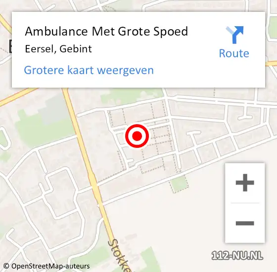 Locatie op kaart van de 112 melding: Ambulance Met Grote Spoed Naar Eersel, Gebint op 17 juni 2019 19:52