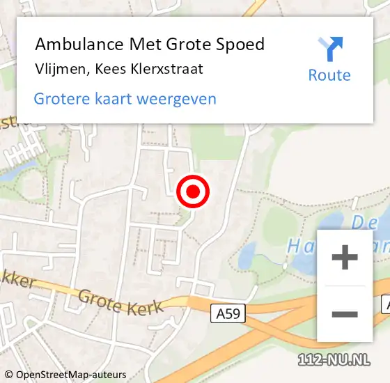 Locatie op kaart van de 112 melding: Ambulance Met Grote Spoed Naar Vlijmen, Kees Klerxstraat op 17 juni 2019 22:26
