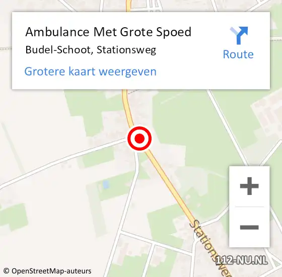 Locatie op kaart van de 112 melding: Ambulance Met Grote Spoed Naar Budel-Schoot, Stationsweg op 18 juni 2019 02:14