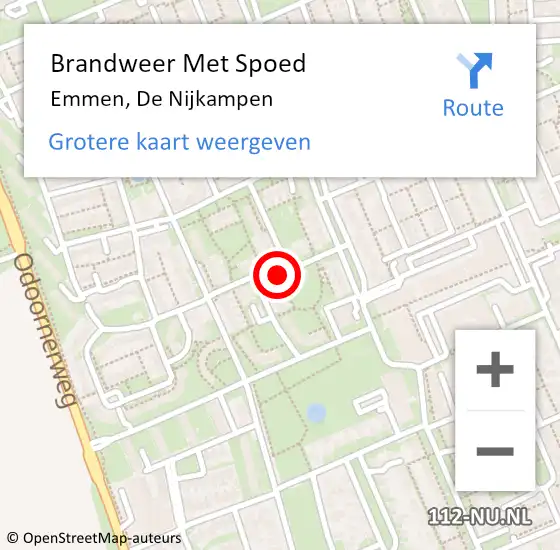 Locatie op kaart van de 112 melding: Brandweer Met Spoed Naar Emmen, De Nijkampen op 18 juni 2019 03:45