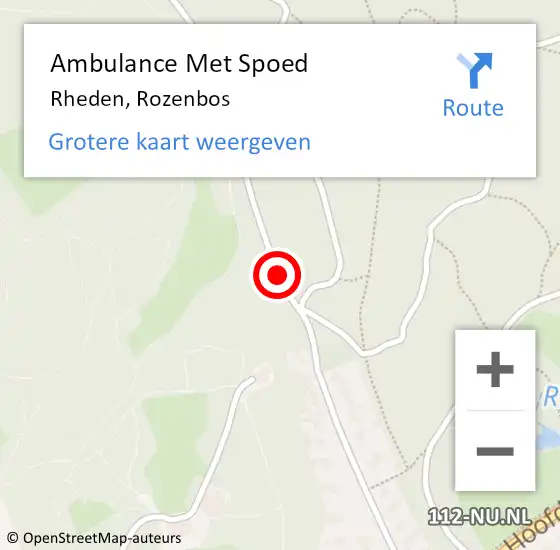 Locatie op kaart van de 112 melding: Ambulance Met Spoed Naar Rheden, Rozenbos op 18 juni 2019 04:53