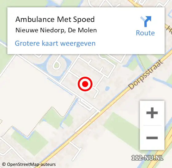 Locatie op kaart van de 112 melding: Ambulance Met Spoed Naar Nieuwe Niedorp, De Molen op 18 juni 2019 05:08